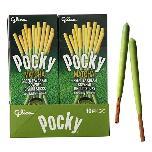Pocky Matcha Green Tea Covered Sticks 10 Count