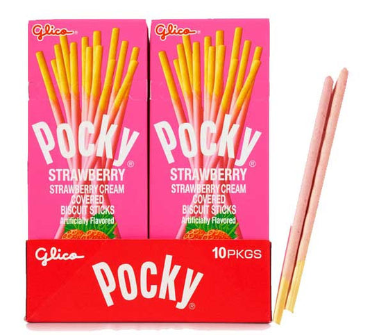 Pocky Strawberry Cream Sticks 10 Count