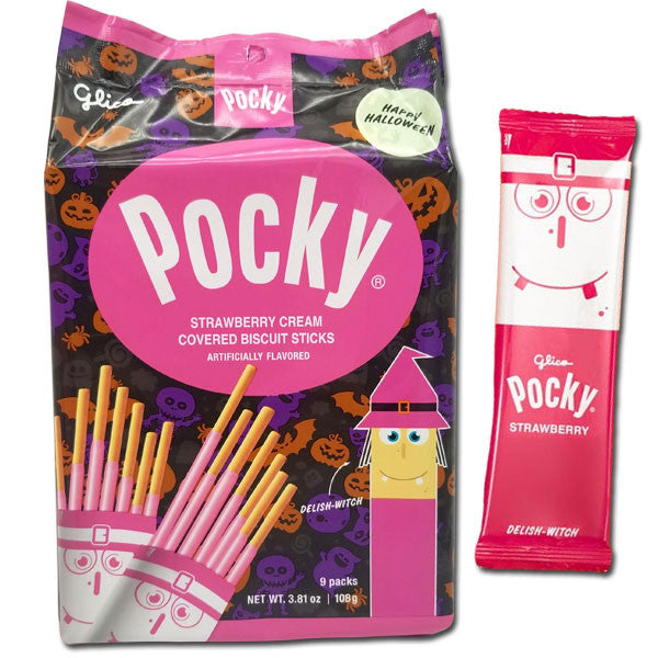 Pocky Strawberry Treat Bags Halloween 9 Count