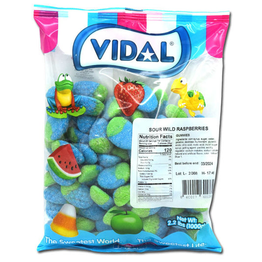 Sour Raspberries gummi candy by Vidal