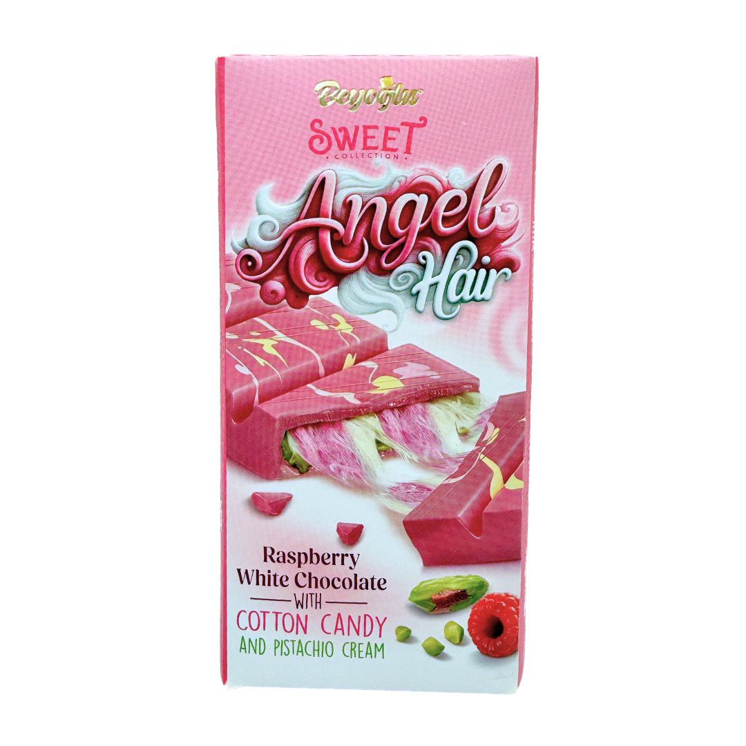 Beyoglu Angel Hair Raspberry White Chocolate Dubai Style Candy Bar - 170g / 1pc