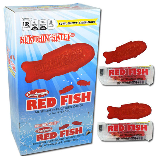 Sumthin Sweet Red Gummi Fish 240 Count