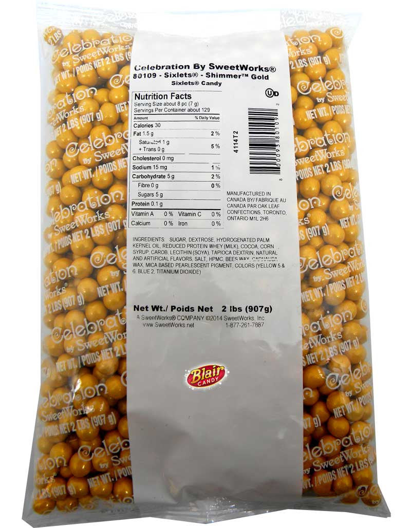 Shimmer Gold Mini Chocolate Balls 2lb Sixlets