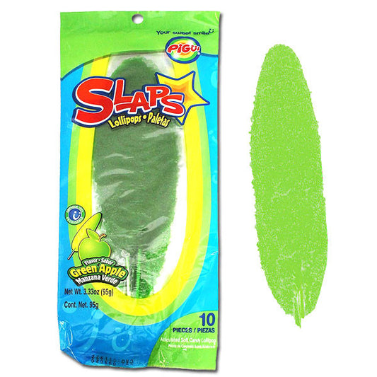 Slaps Lollipop Green Apple 10 Count
