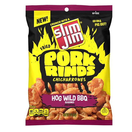 Slim Jim Pork Rinds Hog BBQ 2oz Bag