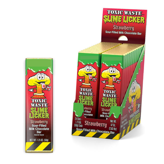 Toxic Waste Slime Licker Strawberry Chocolate Bar 1.75oz / 24ct