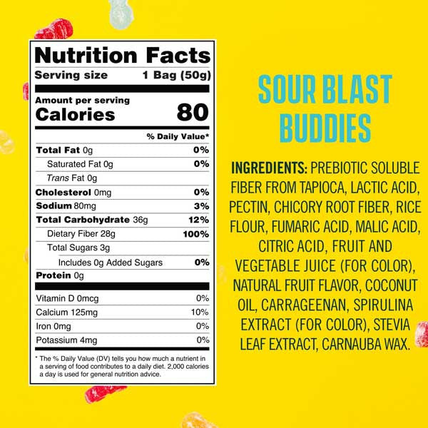 Smart Sweets Gummy Fruit Bears 1.8oz Bag