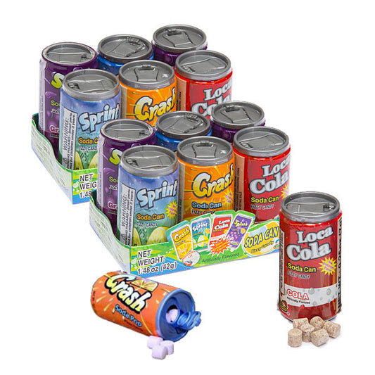 Soda Can Fizzy Candy 12 Count