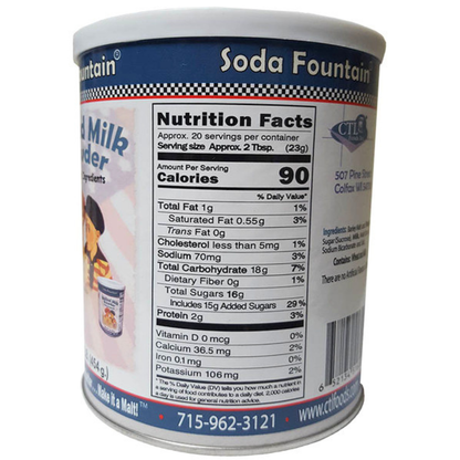 Soda Fountain Malted Milk Powder - 2.5lb