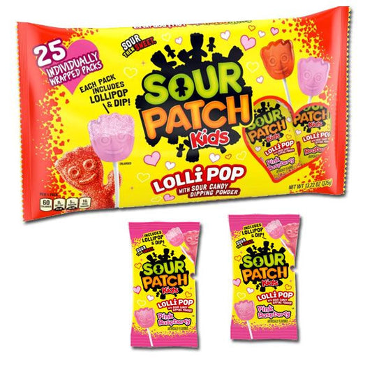 Sour Patch Valentine's Day Lollipops 25 Count