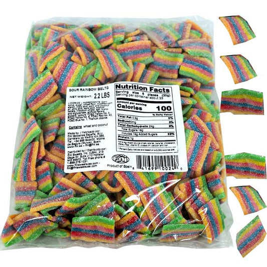 Sour Rainbow Mini Belts 2.2lb Bag