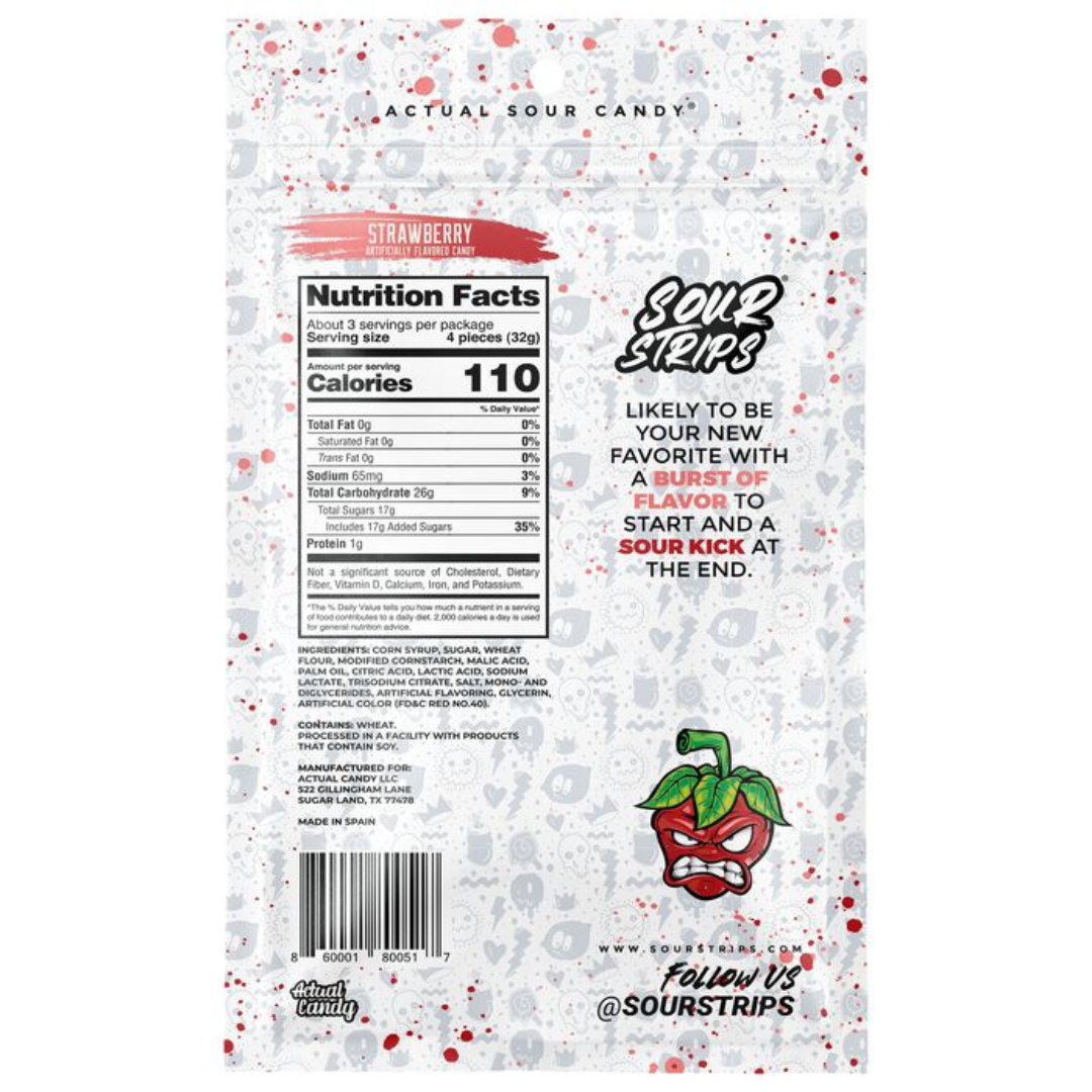 Sour Strips Strawberry - 3.4oz