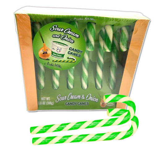 Sour Cream & Onion Candy Canes 6 Count - Archie McPhee