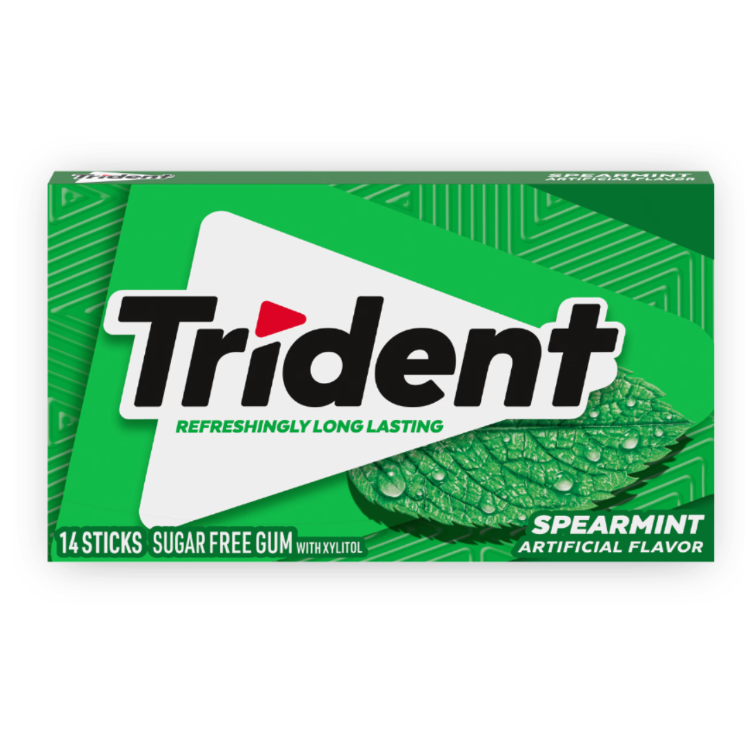 Trident Spearmint Sugar Free Gum - 14 sticks / 12ct