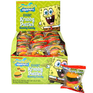 Sponge Bob Crabby Patties 36ct Gummi Burgers