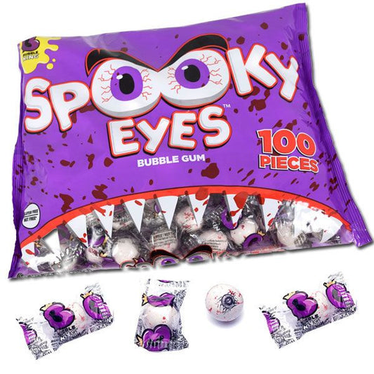 Spooky Eyeballs Bubble Gum Wrapped 100 Count