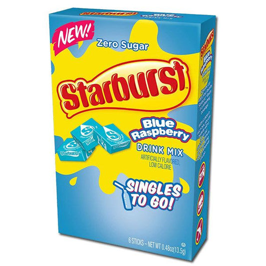 Starburst Singles To Go Zero Sugar Drink Mix, Blue Rasp 6 CT