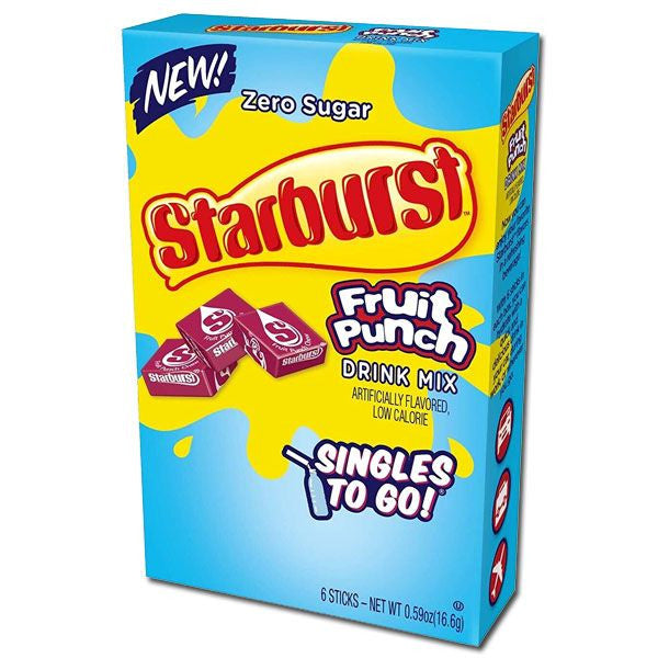 Starburst Singles To Go Zero Sugar Drink Mix Fruit Punch 6 CT