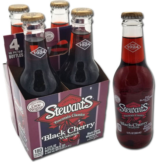 Stewart's Black Cherry Soda - 12oz 4pk