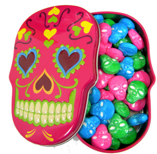 Sugar Skull Candy Skull Tins 18 Count