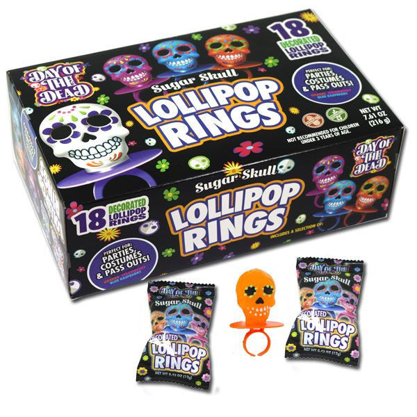 Sugar Skull Ring Pops - 18ct