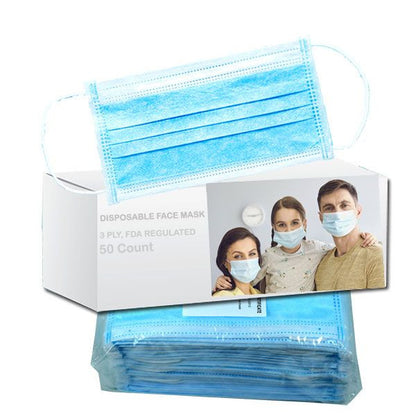Face Masks Disposable 50 Count (3 PLY)