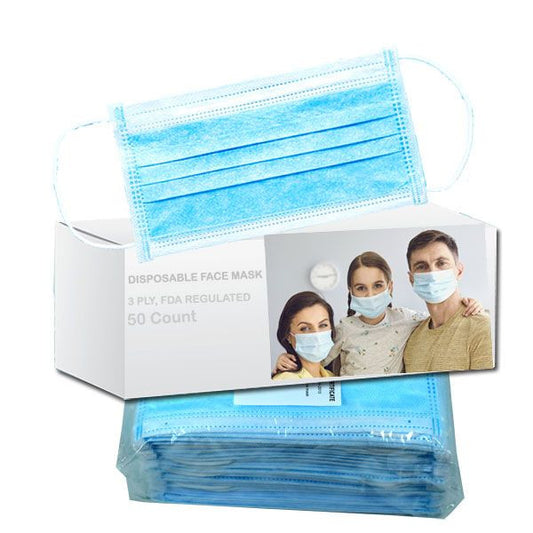 Face Masks Disposable 50 Count (3 PLY)