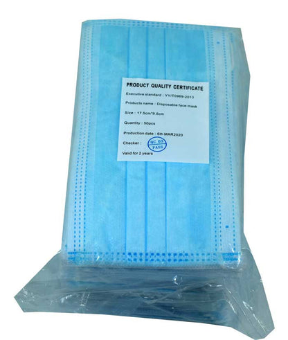 Face Masks Disposable 50 Count (3 PLY)