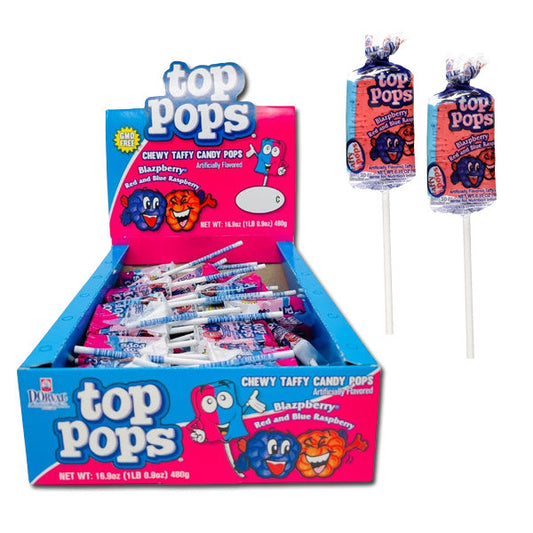 Top Pops Blazpberry Taffy Lollipops