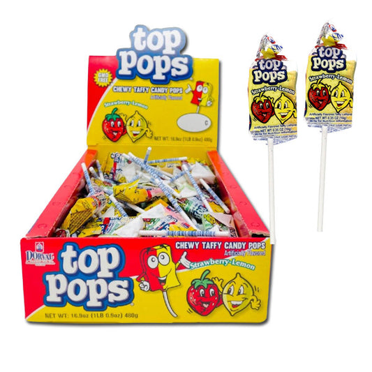 Top Pop Strawberry lemon Taffy Lollipop