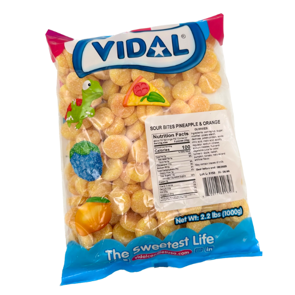 Gummi Sour Pineapple & Orange Bites - 2.2lb