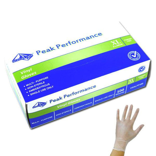 Vinyl Disposable Gloves Powder Free XL 100 Count