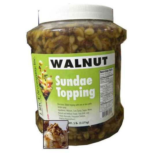 Walnut Sundae Topping  5lb Jar