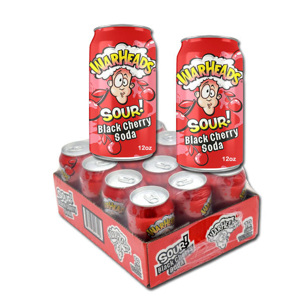 Warheads Soda Pop Black Cherry 12 Cans