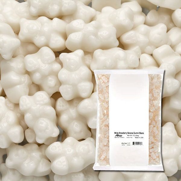 White Gummi Bears Strawberry Banana 5lb Bag