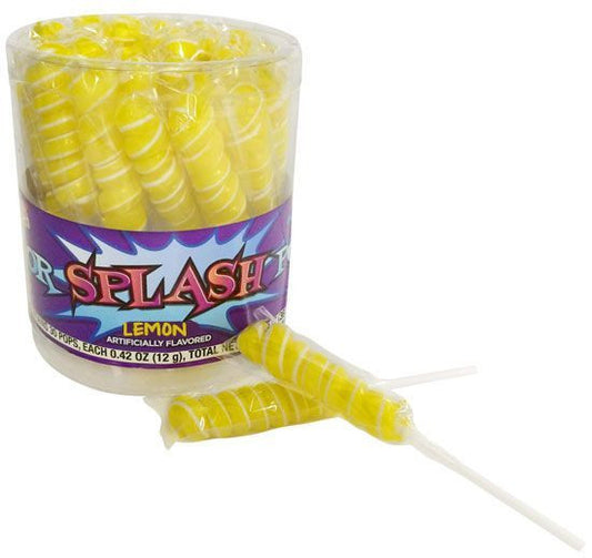 Yellow & White Lemon Splash Lollipops 30 Count