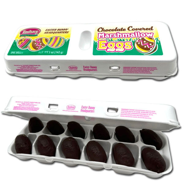 Zachary's Chocolate Covered Marshmallow Eggs in crate